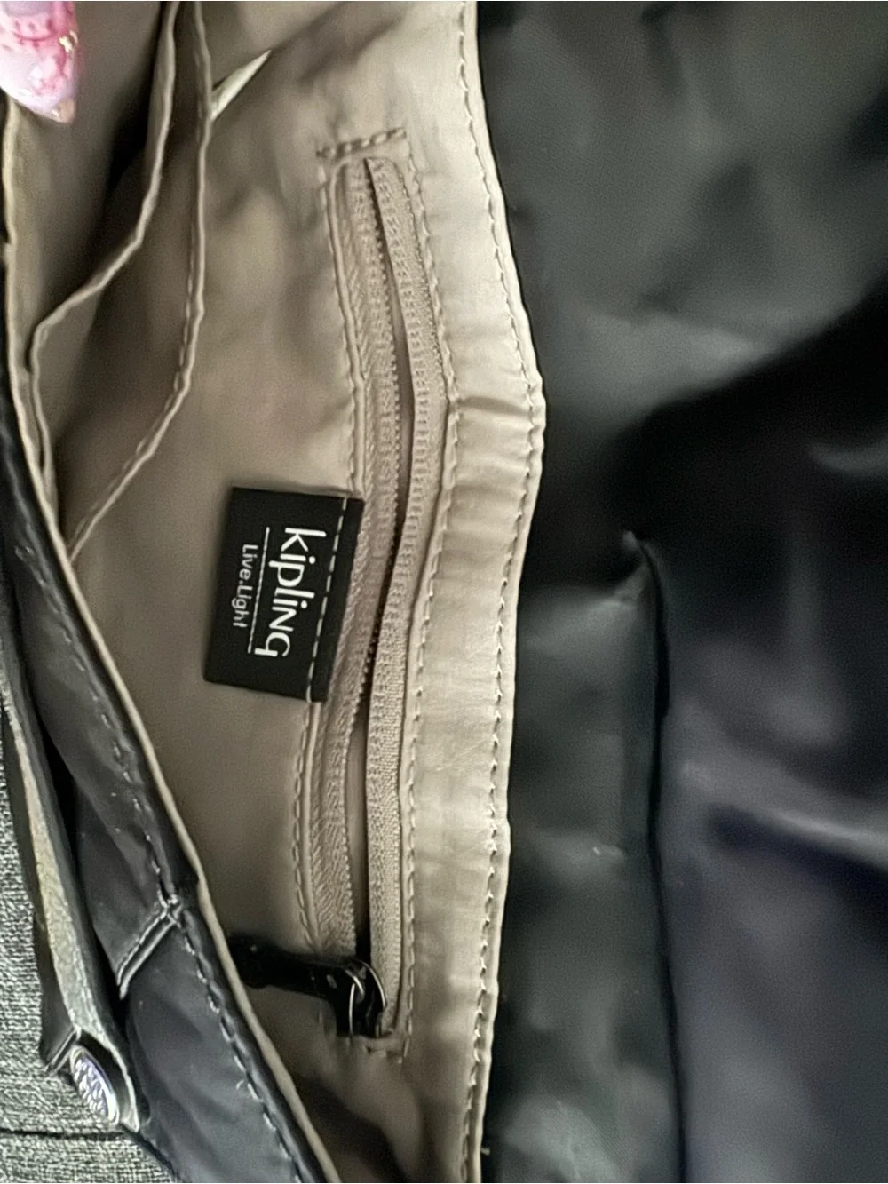 Kipling Black Quilted-Accent Crossbody with Tassel Charm